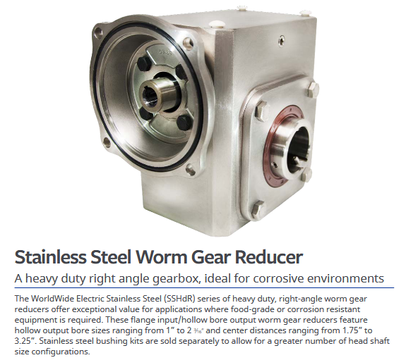 Worldwide Stainless Steel Gearbox